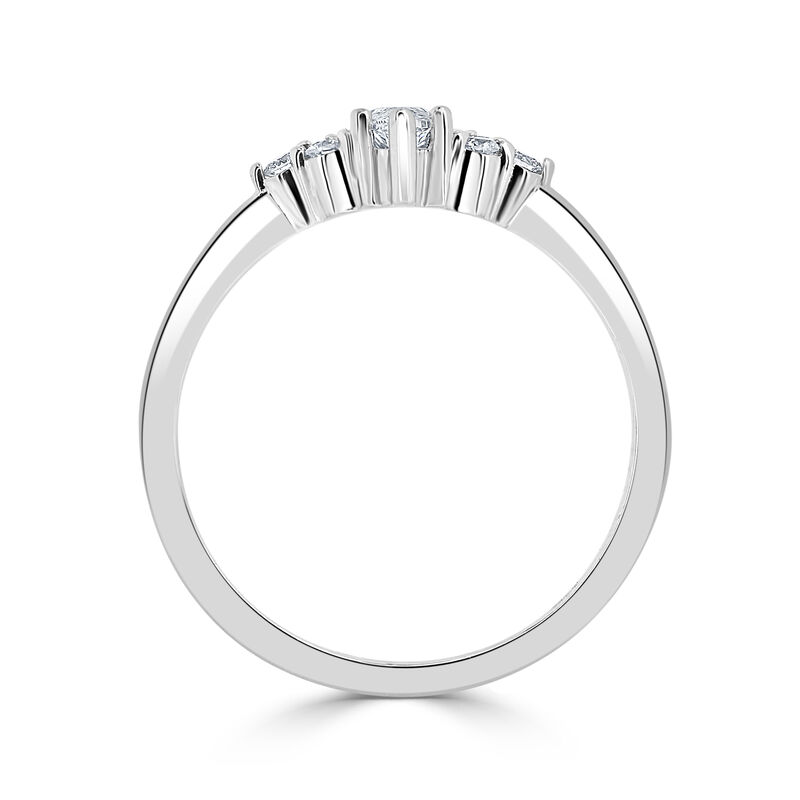 Marquise-Cut Lab Grown 2 1/3ctw. Diamond With Round Trilogy Sides Engagement Ring in 14k White Gold image number null